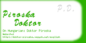 piroska doktor business card